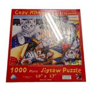 SunsOut Cozy Kittens Jigsaw Puzzle 1000 Piece Jenny Newland Sealed New Cat Art